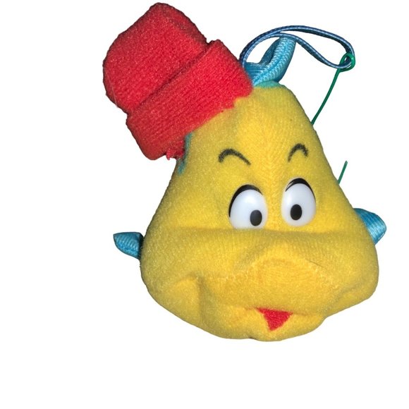VINTAGE McDonalds Holiday 1989 Flounder Little Mermaid Plush Christmas Ornament - Picture 1 of 10